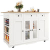 Kitchen Island on Wheels, Rolling Kitchen Storage Trolley with Worktop & Drawers
