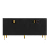 Modern Sideboard Storage Cabinet with Adjustable Shelves for Living Room Black