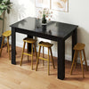 Extendable Dining Table Modern Kitchen Table w/ L-shaped Legs Black