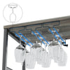 36" Tall Bar Rack Cabinet,Adjustable Shelves&Glass Cup Holder,for Kitchen