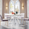 Dining Table Round Wood Top Metal Base Farmhouse Industrial Kitchen Dining Room