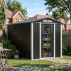 Metal Garden Shed 6 x 8ft Outdoor Storage House Waterproof Sheds Lockable Doors
