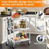 3 Tier Stainless Steel Utility Cart 300LB Foldable Rolling Kitchen Trolley Heavy