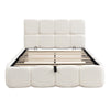 Upholstered Hydraulic Storage Bed Double 4ft6 with Velvet Headboard 135x190 cm