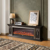 Electric Fireplace With 70in TV Stand Unit Cabinet Fire Logs Heater Flame 10 LED