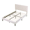 4ft6 Double Bed Frame Upholstered Platform Bed Frame with Adjustable Headboard