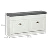 Shoe Storage Bench with Seat Cushion Hallway Cabinet Organizer with 2 Drawers Ad