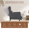 Push Back Recliner Chair Grey Linen Fabric Reclining Armchair