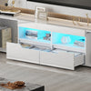 2M TV Cabinet All High Gloss TV Stand White Cabinet Unit Doors Storage with LED
