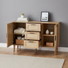 Rattan 2 Doors Sideboard Cabinet Home Storage Cupboard Buffet & 3 Drawers Unit