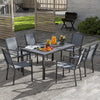 7 Piece Garden Dining Set, Outdoor Furniture w/ 6 Stackable Chairs