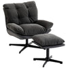 Accent Chair with Footstool, Modern Swivel Lounge Chair, Refurbished