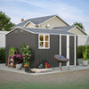 Garden Shed With Window Doors Outdoor Steel Apex Roof Tool Foundation