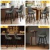 ALFORDSON 2x Bar Stools Swivel Padded Metal Leg Dining Chair Kitchen DARK GREY