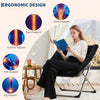 Folding Saucer Foldable Moon Chair Camping Outdoor Soft Padded Seat No Assembly