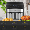 8L Dual Zone Air Fryer w/ 10 in 1 Function Sync Cook & Sync Timer Refurbished