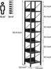 Narrow Bookshelf Bookcase 6 Tier Storage Rack Corner Display Shelf Metal Frame