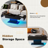 High gloss Coffee Table with RGB LED Lights adjustable Cocktail Sofa Table Black