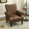 Upholstered Modern Accent Chair, Armchair with Wood Legs, Brown