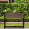 Raised Garden Bed Elevated Planter Box w/ Drainage Holes & Shelf, HDPE,85cm High