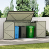 Triple Wheelie Bin Storage Shed Outdoor Rubbish Screen Metal Garden Cabin Shed A