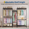 5-Tier Heavy Duty Clothes Rack,1870 lbs,With 8 Adjustable Shelves,5 Hanging Rods