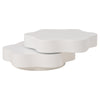 White Flower Shaped Coffee Table with 360° Rotating Top Living Room Furniture