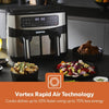 Double Basket Air Fryer Oven Digital Cooker 9L Timer Oil Free Frying 2600W