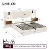 Ottoman Storage Bed 5ft King Upholstered Bed Frame With Button Tufted Headboard