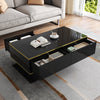 Coffee Table 100x50x40 cm w/ LED Lights & 3 Drawers Gloss Black for Living Room