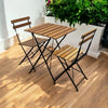 Folding Wooden Garden Bistro Set, 2 Seater Garden Furniture Set, Folding Bistro
