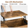 Lift Top Coffee Table with Storage, Rustic Living Room Table with Storage Shelf