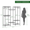 Heavy Duty Rack with Adjustable Shelves, Hanging Rods & Hooks - Portable Closet