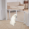 4 Panels Folding Pet Gate Freestanding Wooden Dog Fence Safety Barrier Divider
