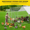 Walk-in Metal Chicken Coop Poultry Cage Pet House with Waterproof Cover