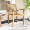 Wooden Dining Chair Outdoor Patio Chair Teak Wood Armchair-Natural
