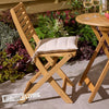 HARDWOOD FOLDING GARDEN BISTRO 3 PIECE FURNITURE SET WITH SEAT PAD CUSHIONS