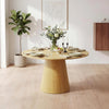 Round Dining Table for 4-6 People Wooden Dining Room Table with Pedestal Base