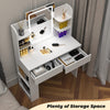 White Dressing Table Vanity Makeup Desk With 2 Drawers & LED Mirror & 4 Mrwtwdgc