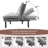 2 Seat Memory Foam Sleeper Couch Convertible Loveseat Sofa Bed Grey
