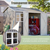 8x6 FT Metal Garden Shed, Window+4 Vents Lockable Storage Unit, Weatherproof