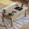 Wood Coffee Table With Storage Drawer Solid Pine Wax Living Room Furniture