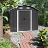 Heavy Duty Metal Garden Shed Outdoor Apex Roof Storage House w/ Free Foundation