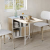 Folding Table Computer Desk with Storage Shelves Oak, White Home Office