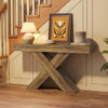 55-Inch Console Table with X-Shaped base, Narrow Entryway Sofa Table for Hallway