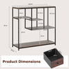 Behind Sofa Couch Table with Drawer and 4-Tier Display Shelf