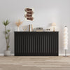 Radiator Cover Vertical Slat Modern Stylish MDF Wood White Black Cabinet Shelf