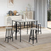 6 Piece Industrial Bar Table Set 2 Kitchen Breakfast Table 4 Stools Grey Compact