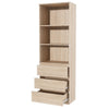 3 Tier Bookcase with Shelving Drawers for Storage Bookshelf Living Room Office