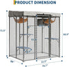 76in Large Walk-in Catio Outdoor Cat Enclosure Pen Run w/ Waterproof Cover Roof